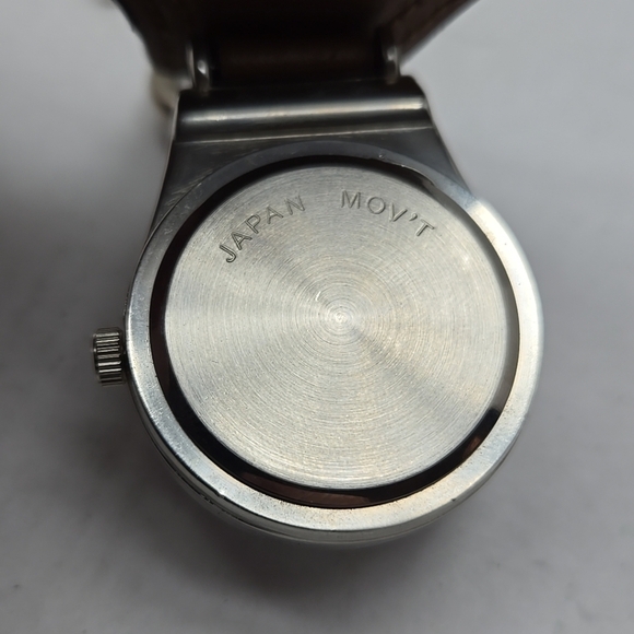 CMC Talega Golf Club Clip On Watch Bag Tag Silver Tone Brown Leather New Battery - Picture 8 of 10